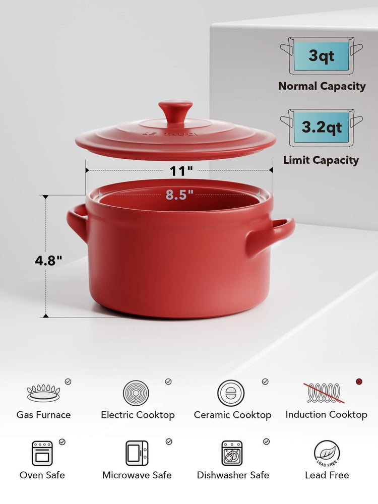 3 QT Ceramic Bread Baker with Lid for Sourdough