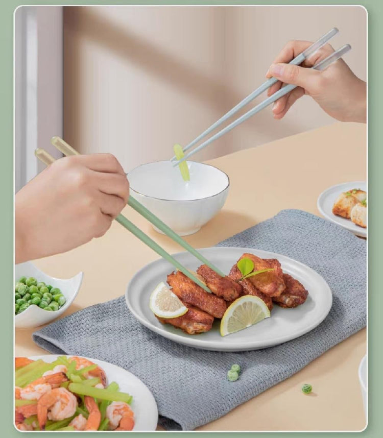 Random Mood Modern Design Chopsticks - Reusable, Dishwasher Safe, Non-Slip Fiberglass, Ice Fog Blue Color, 5 Pairs, 9.5in/24cm, Great for Chinese, Japanese, Korean Cuisine