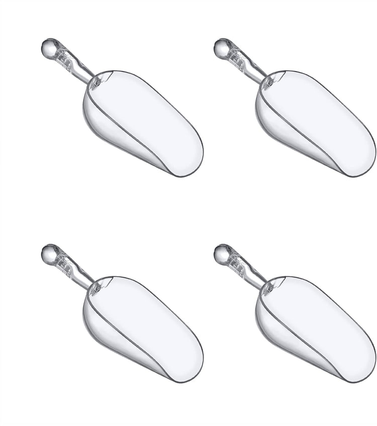 Amazing Abby - Elsa - 5-Ounce Plastic Ice Scoops (Set of 4), Plastic Utility Scoops, BPA-Free, Food-Grade, Shatter-Proof, Good for Kitchen and Restaurant, Perfect for Home and Commercial Use
