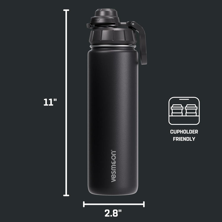 Vessence Tea Infuser Bottle - 24 Oz Insulated Loose Leaf & Fruit Infuser Bottle | Leak Proof with FlowSip Lid