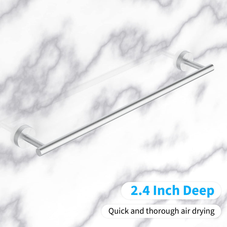 2 Pieces Brushed Nickel Bathroom Towel Bar