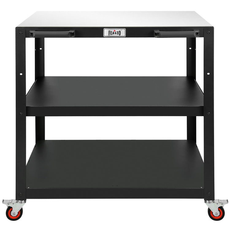 3 Shelf Pizza Oven Table with Lockable Wheels