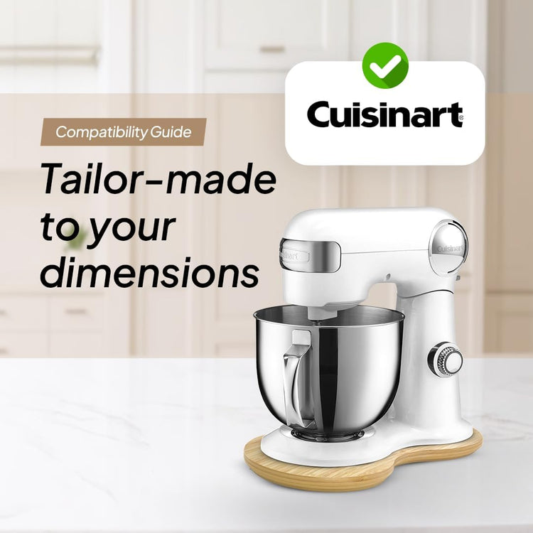 Ibyx Bamboo Mixer Slider β Compatible with Cuisinart Stand Mixer 12-Speed 5.5 Qt β Countertop Appliance Sliding Tray (Natural)