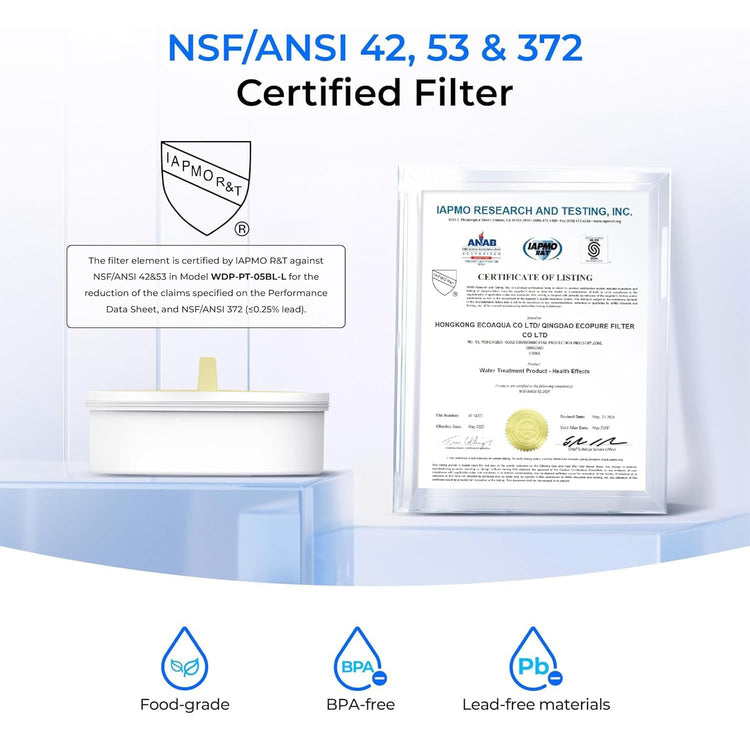 PT 72W Glass Water Filter Pitcher