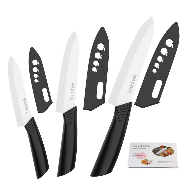 Kitchen Ceramic Knife Set with Sheaths (3 Count)