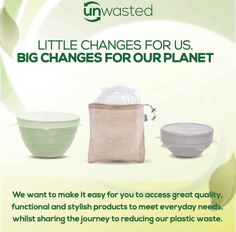 unwasted Reusable Silicone Lids (X-Large) – Upgrade Your Kitchen Gadgets with Our Covers for Food Storage – Reusable Stretch Lids and Food Covers for Containers Up to 11” (Pack of 2)