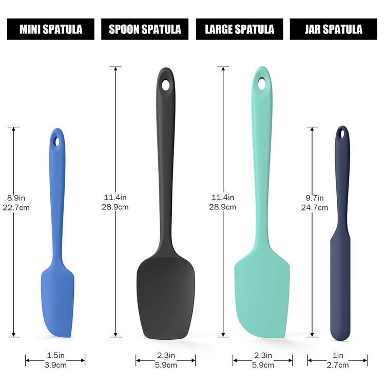 600°F Heat Resistant Silicone Spatula Scrapers (4 Count)