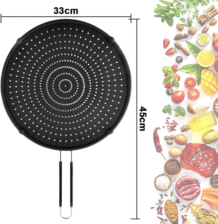 Splatter Screen for Frying Pan, Grease Splatter Guard, Heat-Resistant Splatter Guards for Frying, Silicone Splatter Guard for Everyday Cooking, Dishwasher Safe (16in×12in×0.5in)