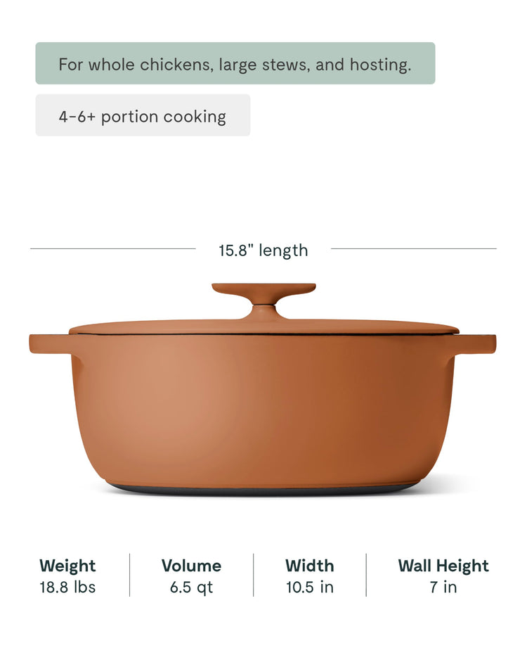 Enameled Cast Iron Oval Dutch Oven
