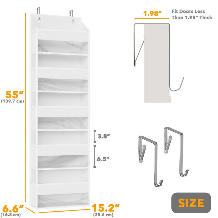 1 Pack Over The Door Organizer with 5 Large Pockets and 10 Mesh Side Pockets