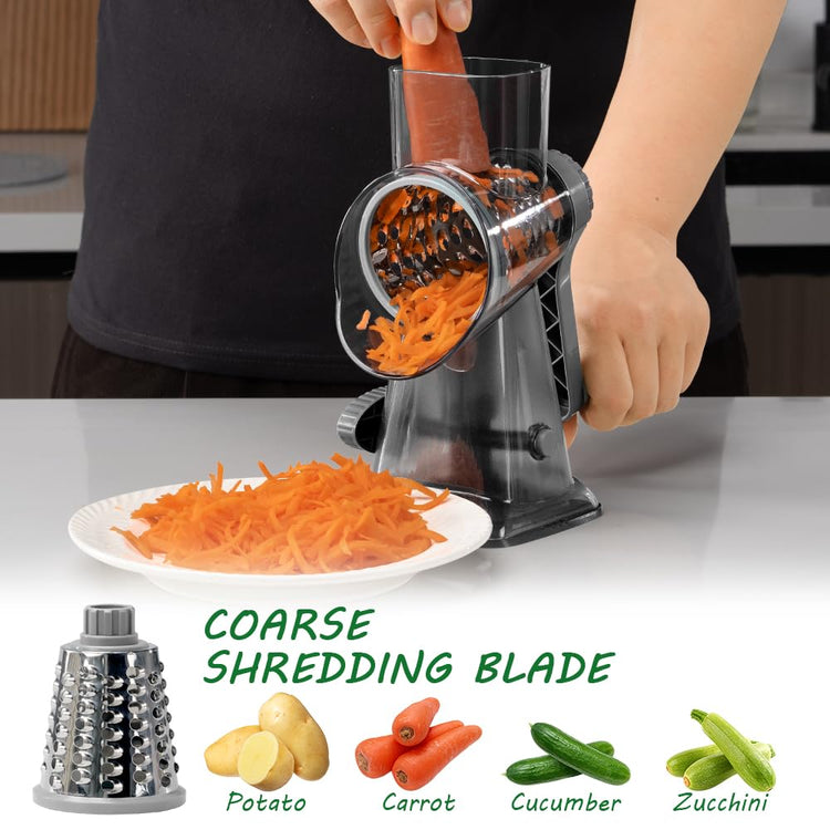 Cheese Grater Hand Crank Rotary Vegetables Shredder with Handle