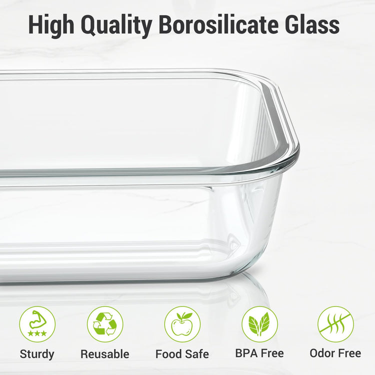 10 Sets 36 oz & 12 oz Glass Food Storage Containers with lids (Purple)