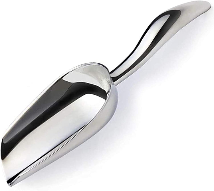 JBscoop Metal Ice Scoop Stainless Steel, Popcorn Scoop, 9.4 Inch Dog Food Scoop Popcorn for Party Wedding, Heavy Duty Dishwasher Safe