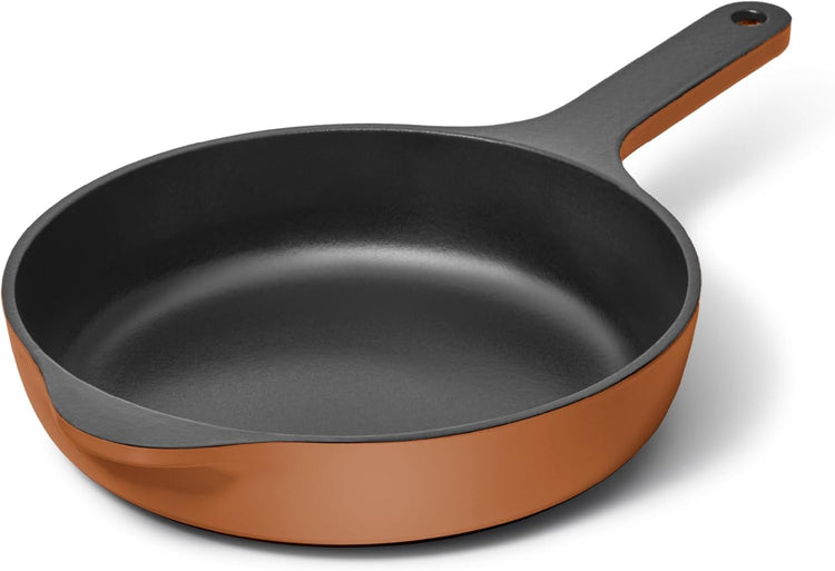 Caraway Cast Iron Skillet - 8” Enameled Cast Iron Pan With 3 Layer Enamel Coating - No Seasoning Required - Compatible With All Stovetops - Free From Forever Chemicals - Rust - Nestoria