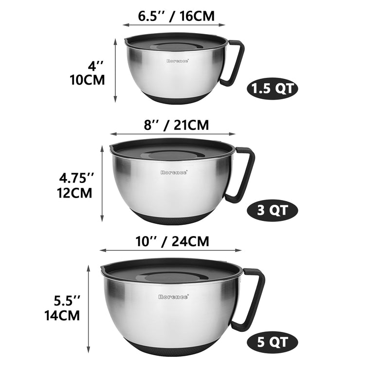 Stainless Steel Mixing Bowls Set with Lids