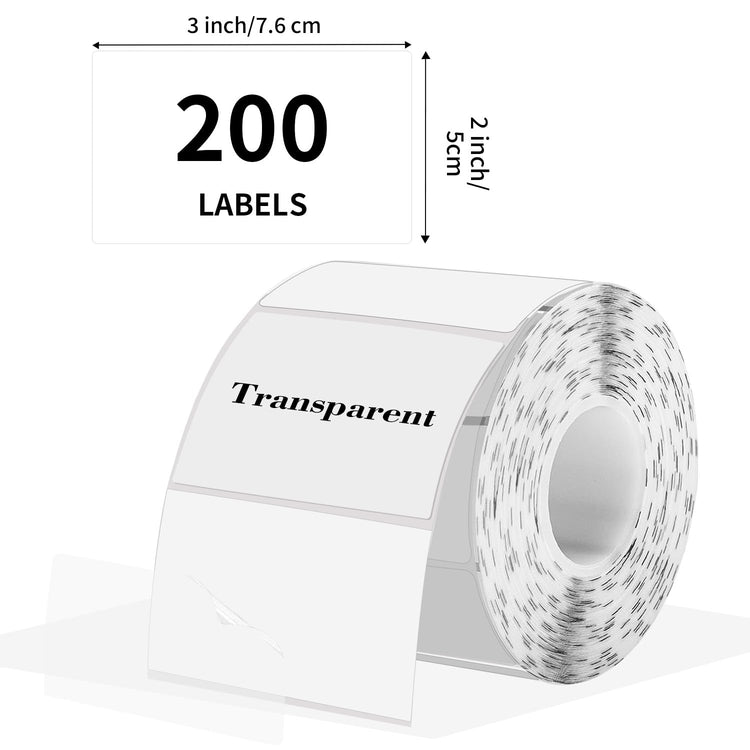 3x2 Inch Transparent Thermal Labels Stickers