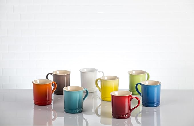 Le Creuset Stoneware Set of 4 Mugs, 14 oz. each, Cerise