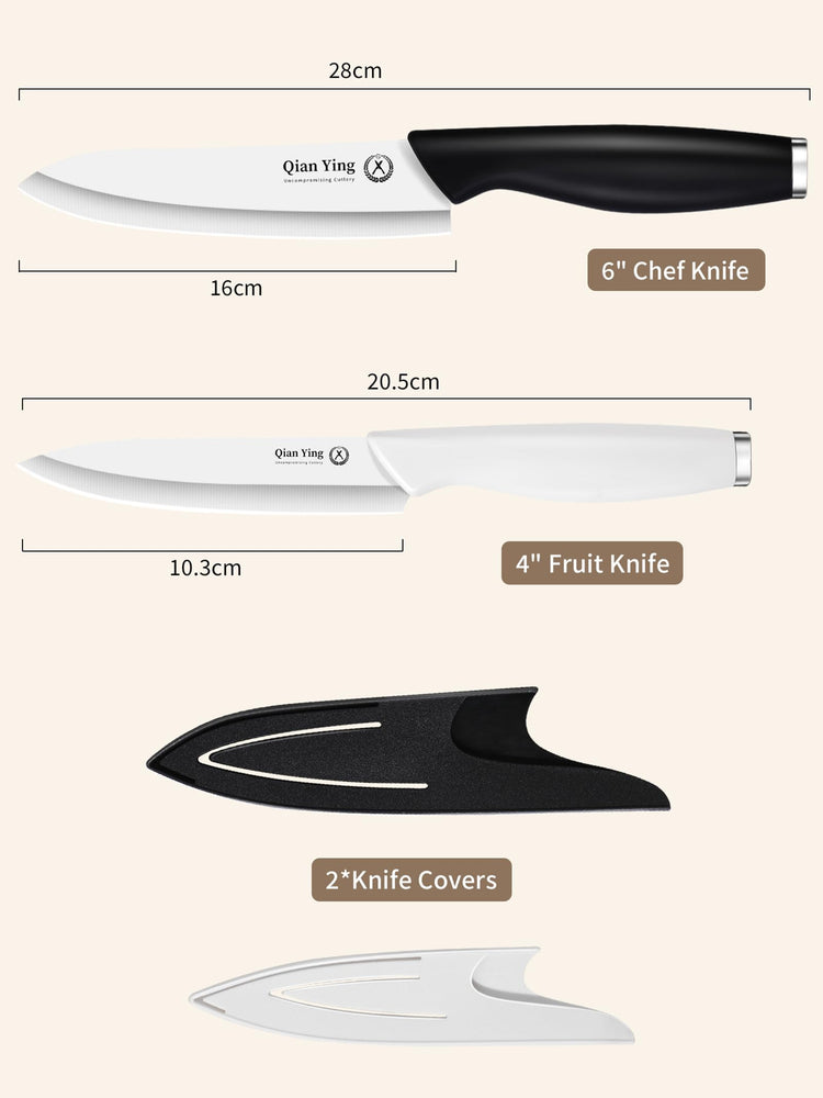 Ceramic Knife Set for Kitchen with Sheath (9 Count)
