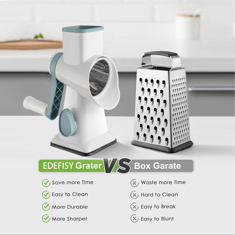 Cheese Grater Hand Crank Rotary Vegetables Shredder with Handle