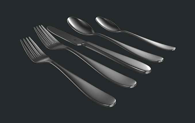 Silverware Set for 4 – 18/10 Stainless Steel Flatware, Mirror Finish, Dishwasher Safe, Heavy-Duty, Rust Resistant, Elegant Cutlery (20-Piece Set, Fidenza)