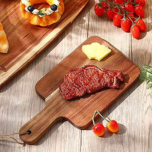 16 Pcs Acacia Wood Cutting Board with Handles Bulk (16 Count)
