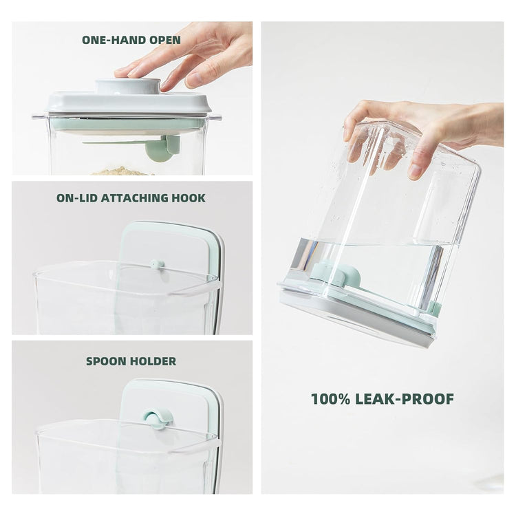 Baby Milk Powder Container - 2300ml Air Tight Formula Dispenser with Spoon and Scraper, BPA-Free, Clear, 28OZ, 1.76LB, 800g