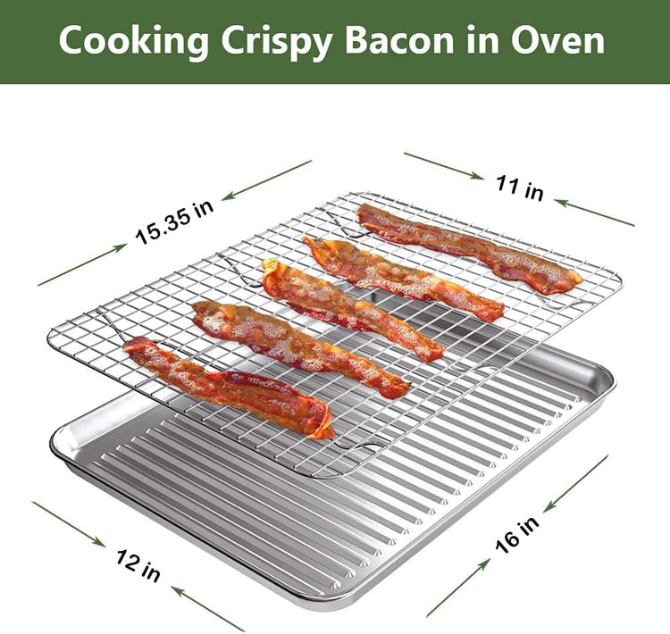 Baking Sheet with Cooling Wire Rack Set