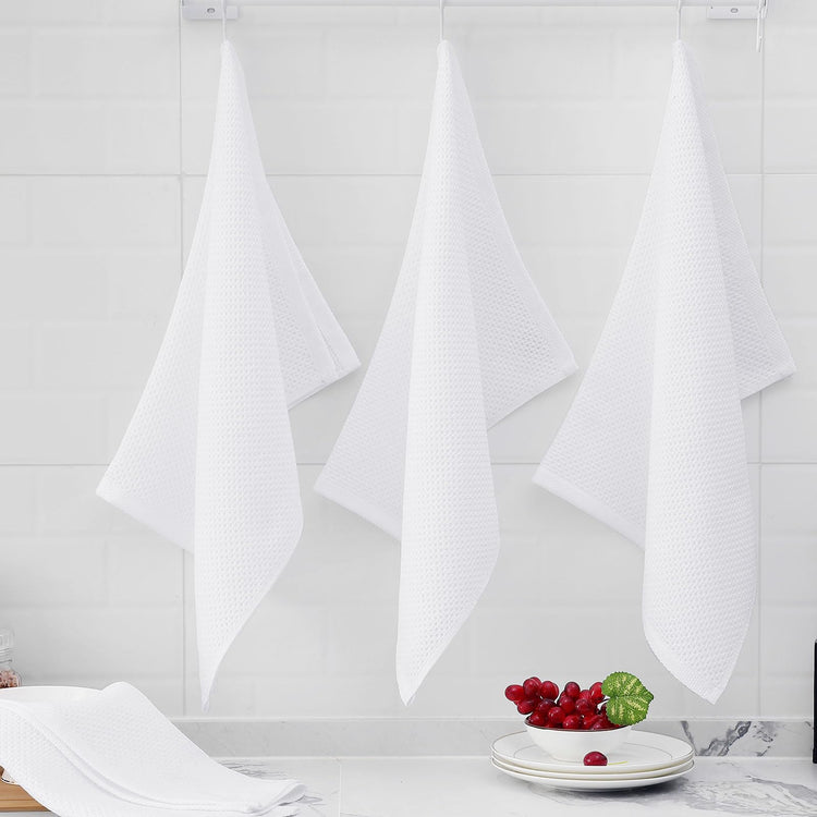 100% Cotton Oversized Waffle Weave Kitchen Towels 4 (4 Count)