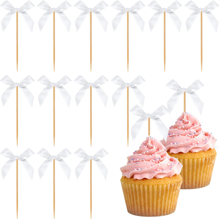 Black Bow Cupcake Toppers (40 Count)