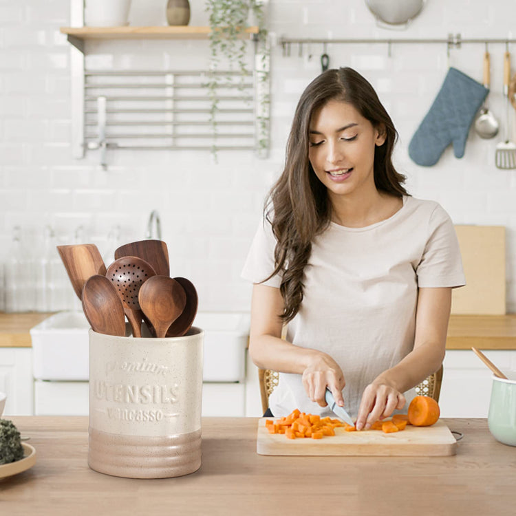 Sabine Ceramic Utensil Holder for Kitchen Counter