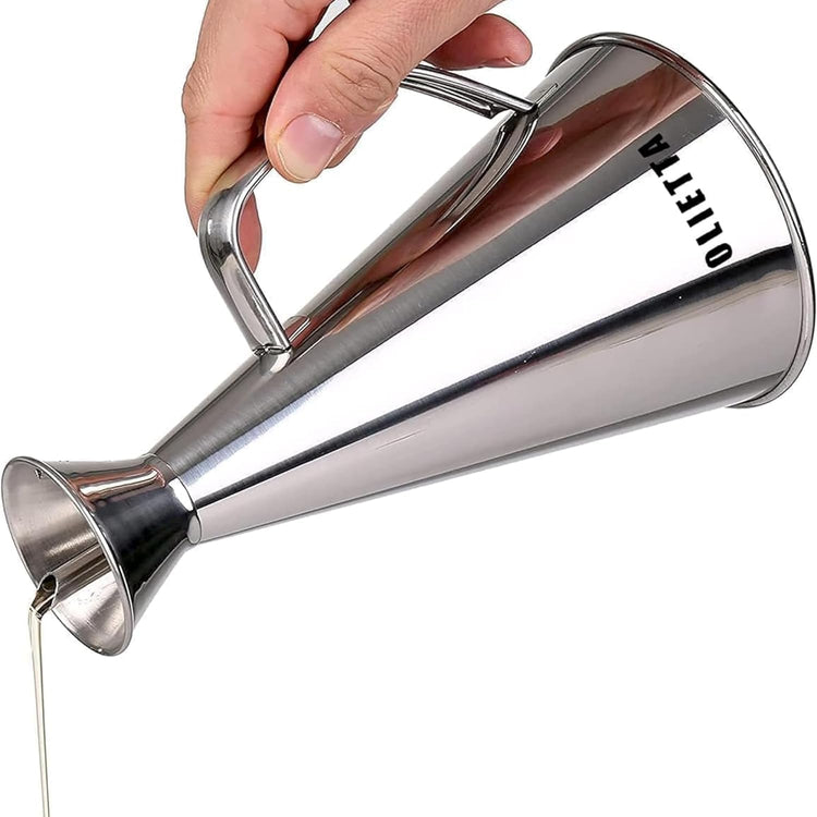 Olive Oil Dispenser Bottle Stainless Steel Non Drip Leak Proof No Mess Vinegar Pourer & Kitchen Drizzler 17 oz 500ML 0.5 Litre Great for Pouring & Drizzling Easy to Clean & Leakproof