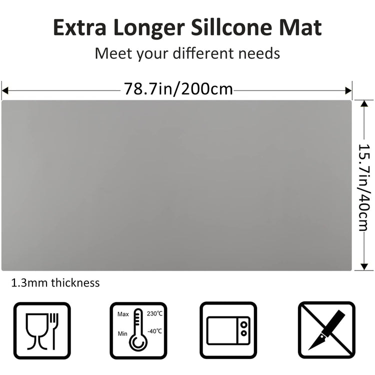 Large Silicone Heat Resistant Mat 78.7” x 15.7”