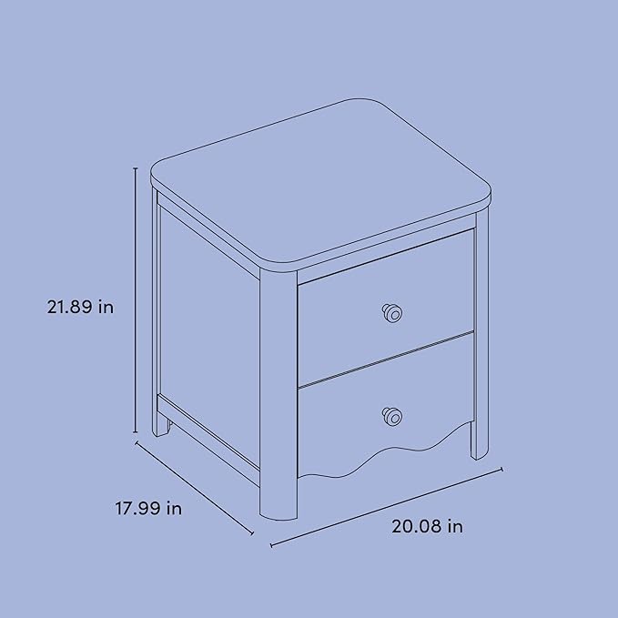 Storkcraft Casablanca 2 Drawer Nightstand (Sage) - GREENGUARD Gold Certified, Storage for Kids Bedroom, Premium Wood Nightstand with Elegant, Iconic Wave Detailing and Rounded Posts
