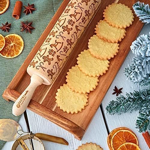 Christmas Wooden Rolling Pin for Baking