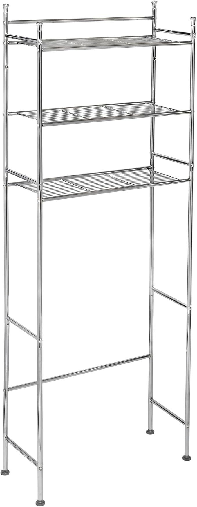 Honey-Can-Do BTH-05079 3-Tier Metal Bathroom Shelf Space Saver, 9.45 x 22.83 x 59.84, Chrome