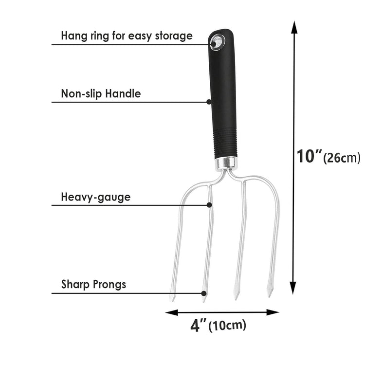 KAYCROWN Turkey Baster and Turkey Roast Lifters with Non-Slip Handle, Silicone Turkey Baster with 2 Marinade Needles & Stainless Steel Turkey Poultry Forks Set, Poultry Lifters