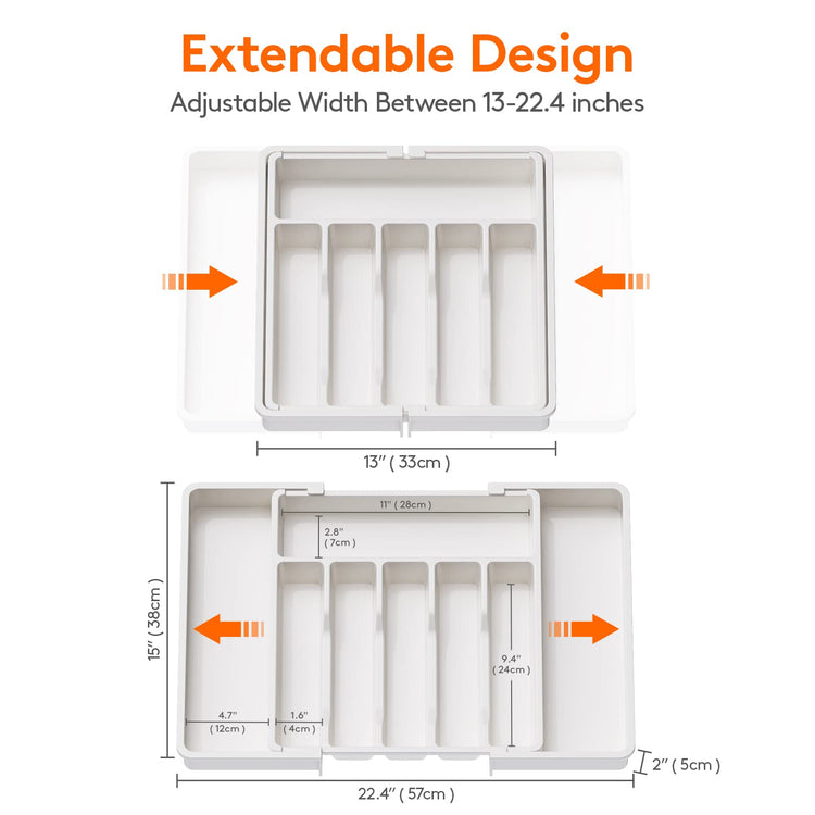 Extra Large Silverware Drawer Organizer