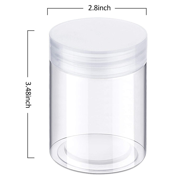6 Pack 10 oz Plastic Jars Containers with Lids Wide (6 Count)