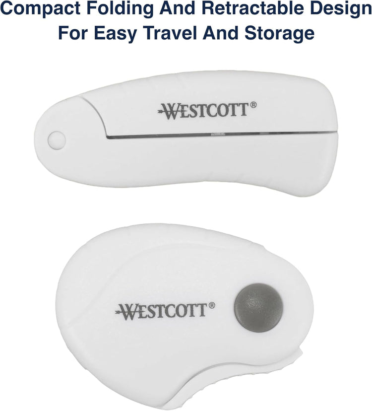 Westcott Titanium-Bonded Minis for Crafts and Sewing, Including Scissors for Fabric and Paper and Rotary Cutter, 2-Piece Set