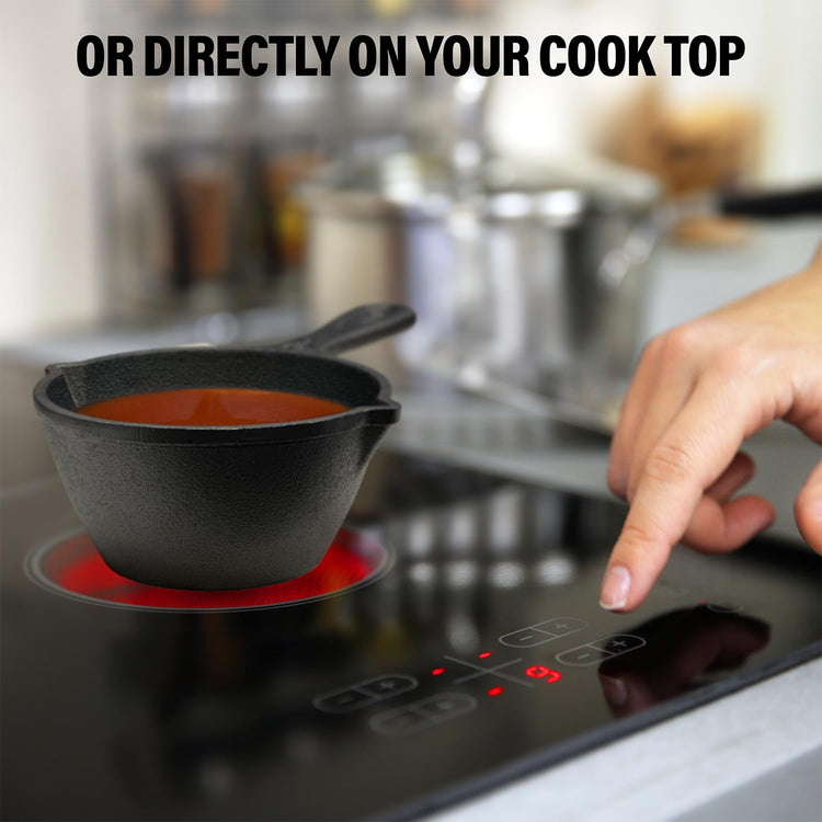 Small Cast Iron Basting Pot with Silicone BBQ Brush