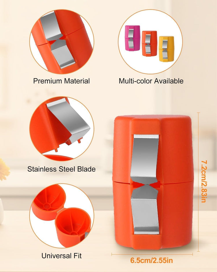 2Pcs Egg Shell Opener, 2025 New Egg Cracker Tool for Raw Eggs, Hard Boiled Egg Peeler Egg Cube Egg Separator Handheld, Stainless Steel Eggshell Breaker Egg Shell Cutter Kitchen Gadgets(Orange+Yellow)
