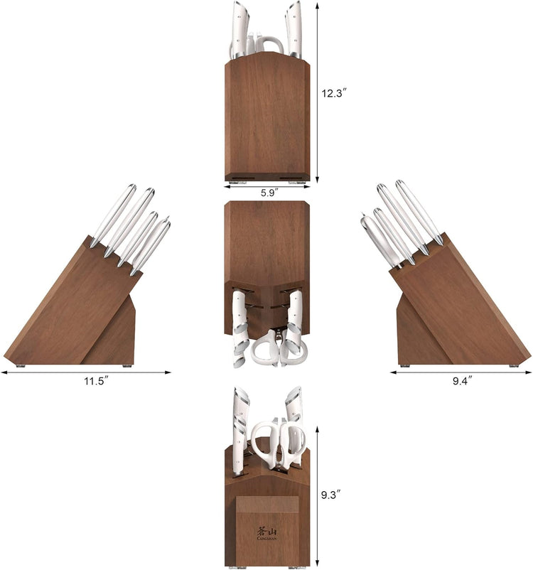 Cangshan HELENA Series German Steel Forged Knife Block Set (10-Piece, White)