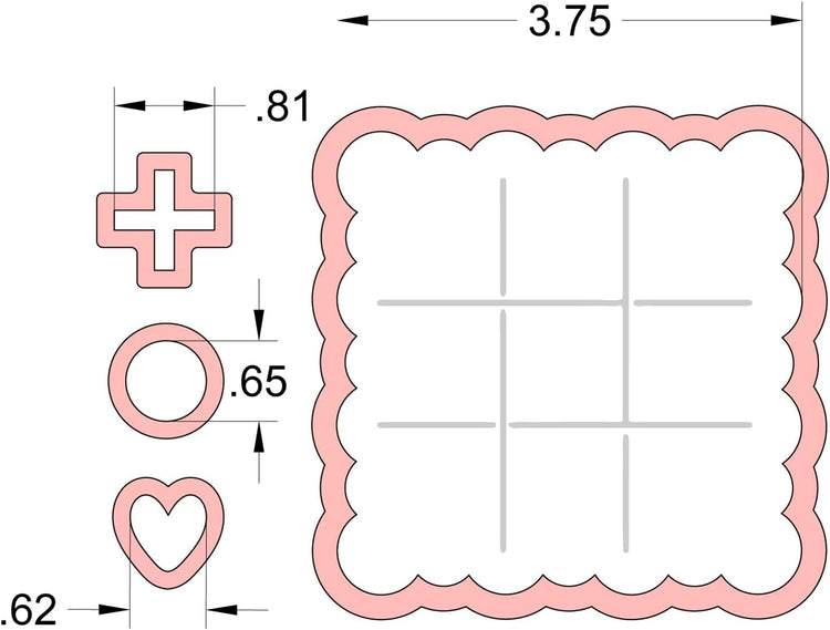 Cookie cutter and stencil set Baking stencils and cutters bundle DIY bakery decorating kit Cookie cutter with stencils Icing stencil and cookie cutter combo (Tic-tac-toe)