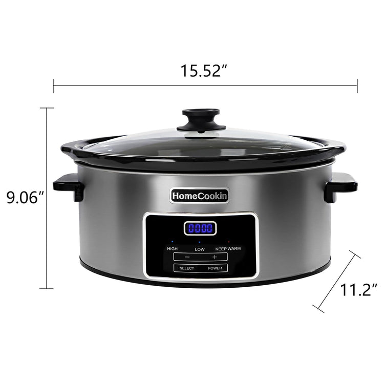 6 Quart Digital Programmable Slow Cooker with Timer