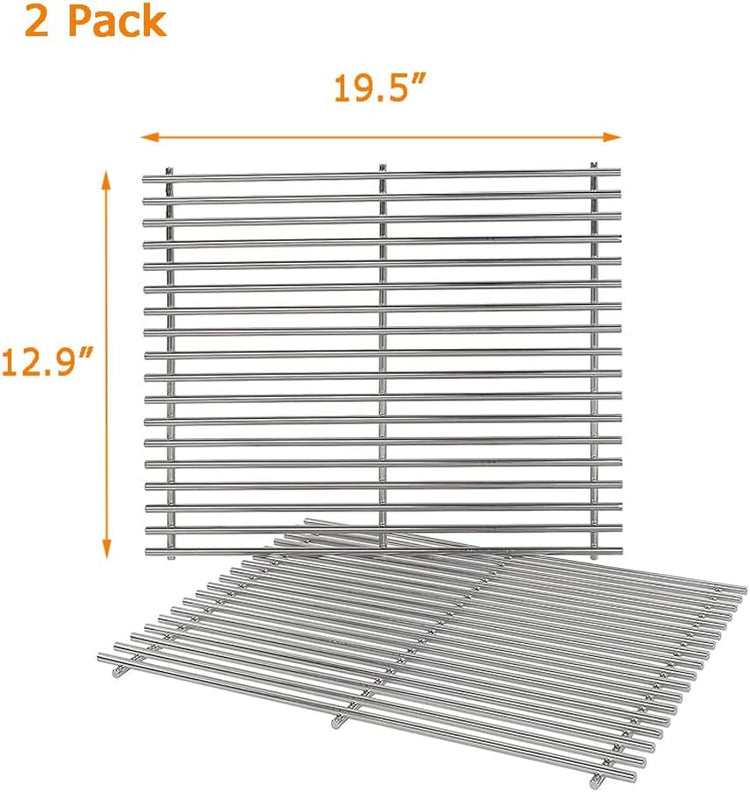 19.5" Cooking Grates for Weber Genesis 300 Series, Genesis E310 E320 E330 S310 S320 S330, 304 Stainless Steel Grill Grate Replacement Parts for Weber 7528 & 7524