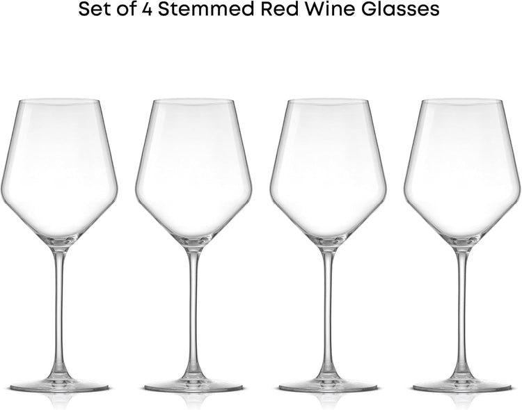 JoyJolt Layla Italian Red Wine Glasses, Set of 4, 17 oz Clear – Made in Europe