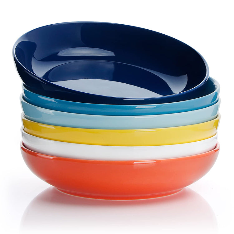 22oz Porcelain Pasta Bowls Set (6 Count)