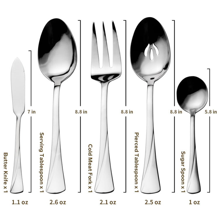 Alice 65 Piece Silverware Set Stainless Steel Flatware Set (4.99 Count)