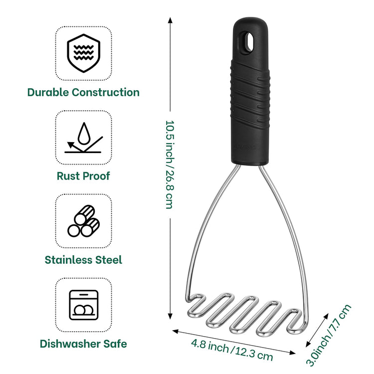 Ergonomic Soft Grip Stainless Steel Potato Masher