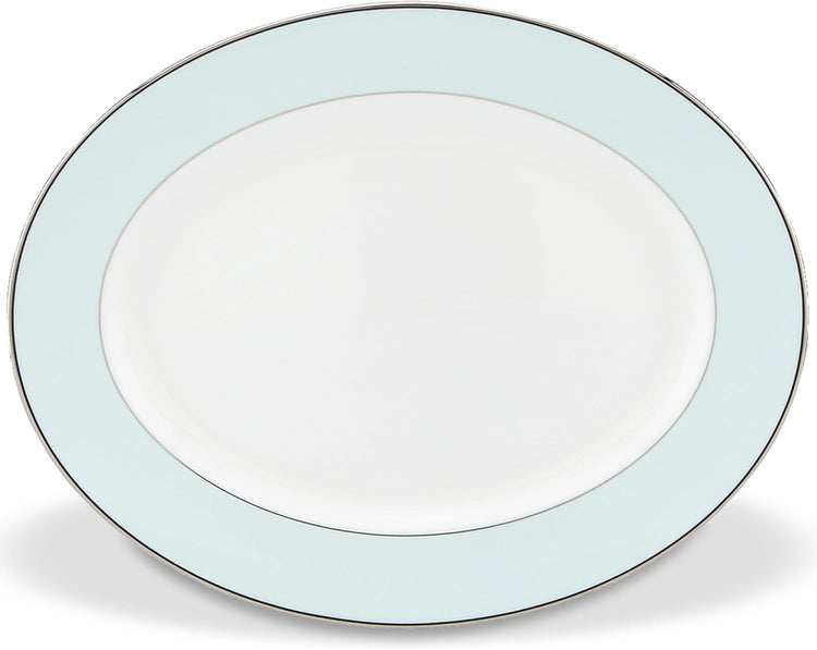 Kate Spade New York Parker Place 13" Oval Serving Platter, 3.20 LB, Blue